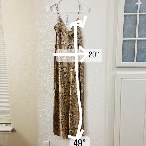 New BANANA REPUBLIC Dreamer 100% Silk Snake Print Petite Slip Maxi Dress Small P - Picture 8 of 15
